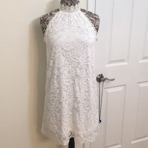 NWT White Lace Halter Dress
